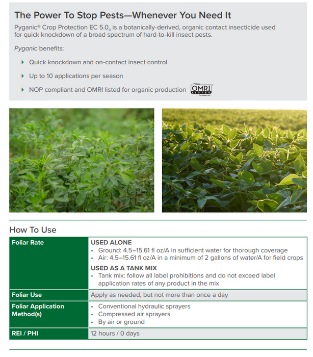 PyGanic Crop Protection EC 5.0 II (Pyrethrins)